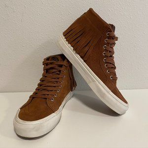 Vans Brown Suede Fringed High Top Sneaker